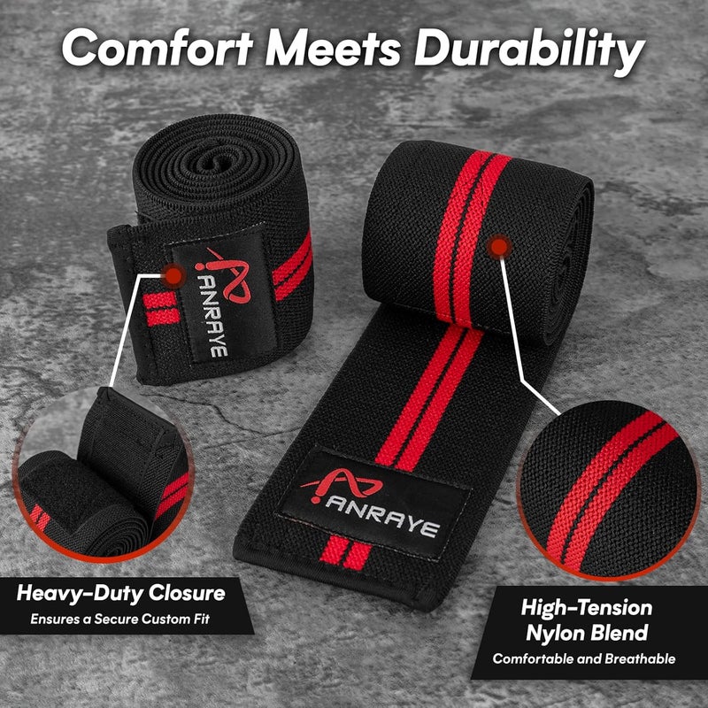Anraye Elbow Wraps for Weightlifting - 47" Adjustable Compression Straps & Brace for Joint Support (1 Pair), Elbow Wraps Weight Lifting Men Women for Bench Press Powerlifting and Fitness Training - Image 5